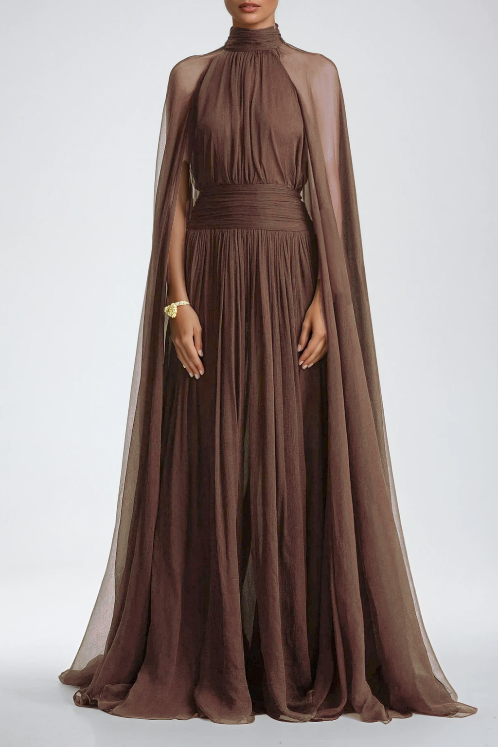 Dylan Backless Ruch Mesh Maxi Dress