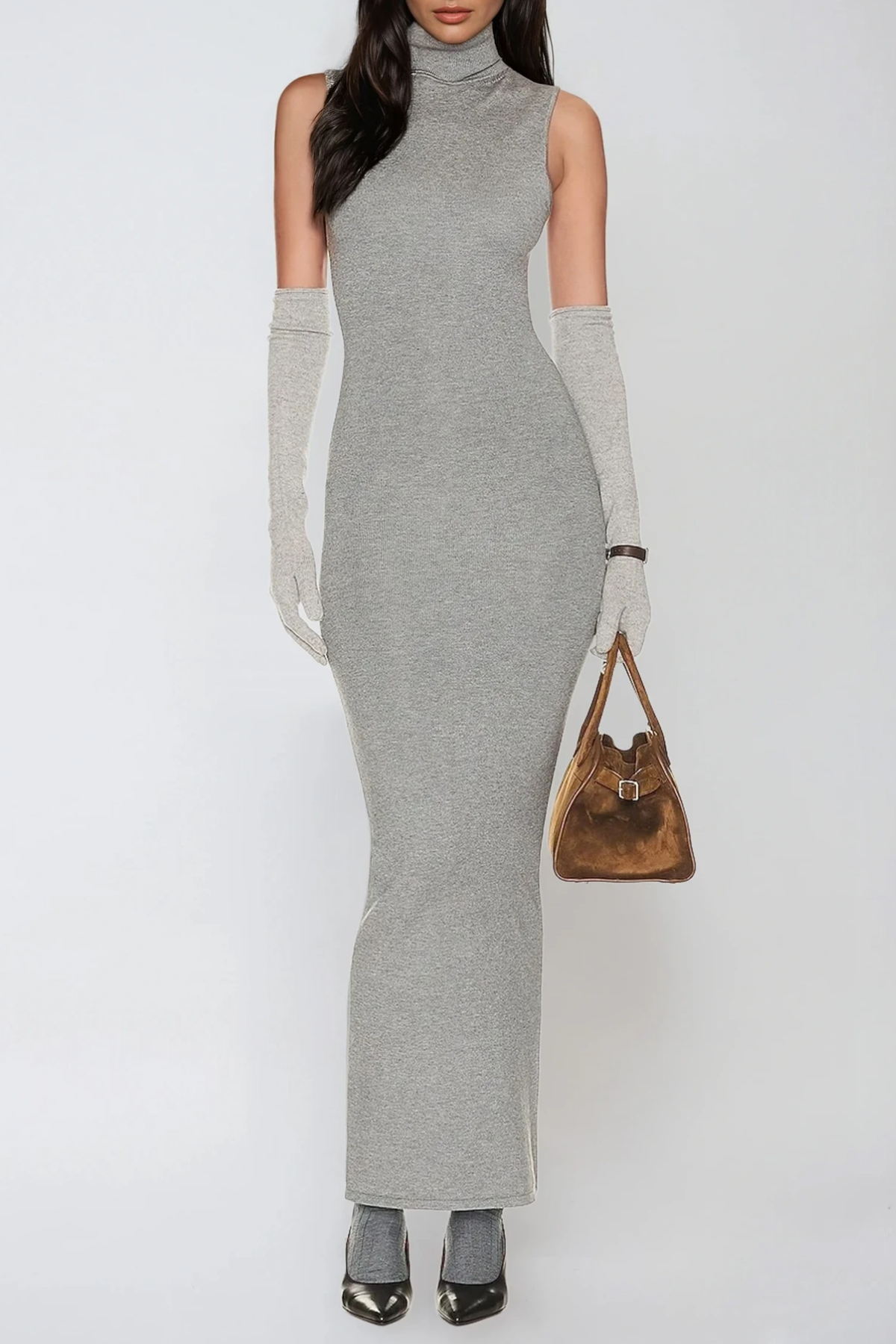 Dzejlana Turtleneck Bodycon Maxi Dress