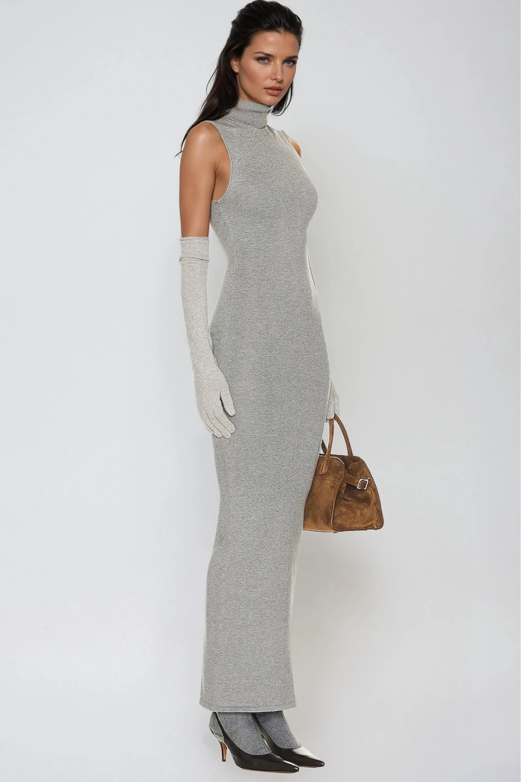 Dzejlana Turtleneck Bodycon Maxi Dress