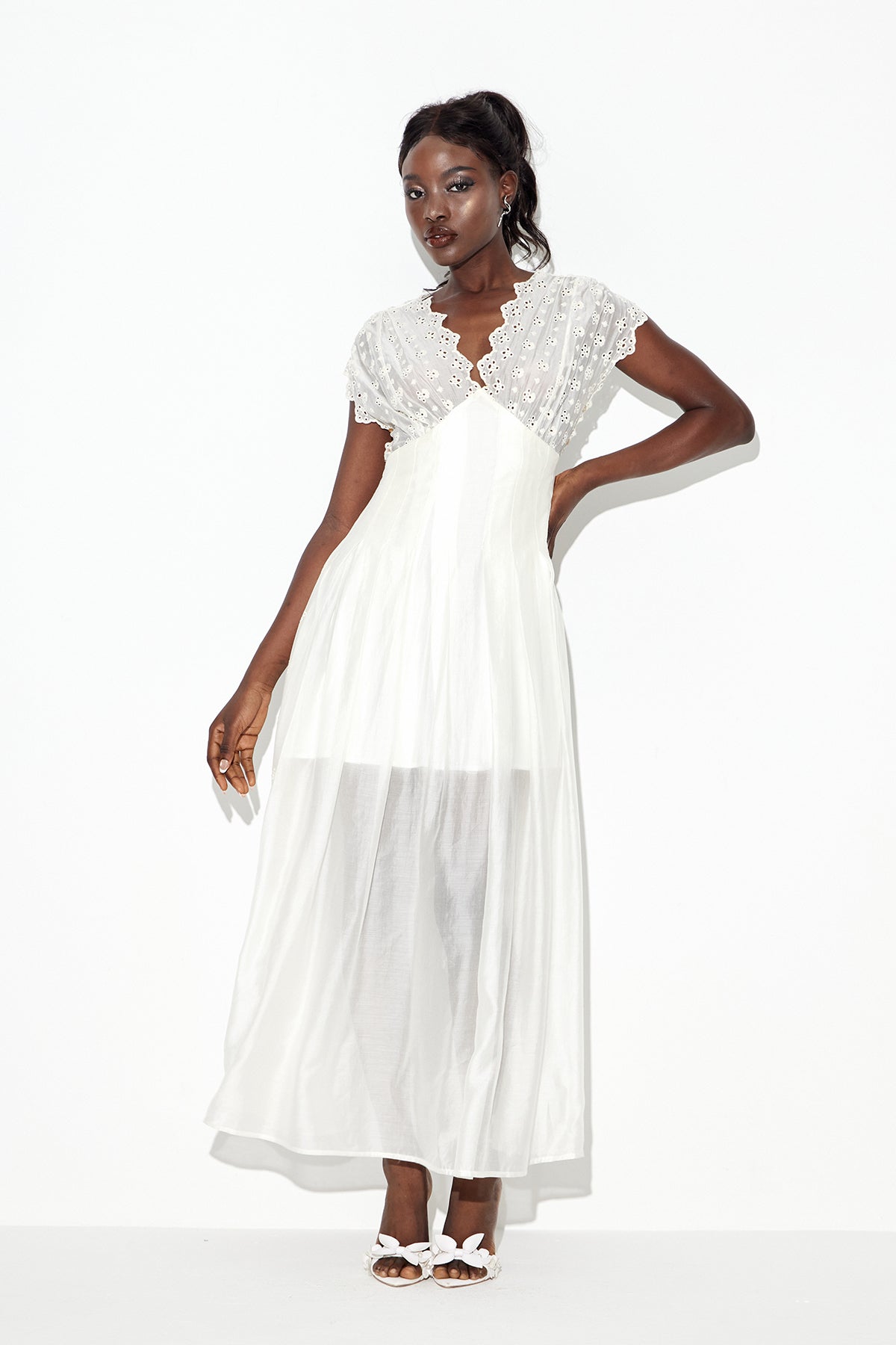 Eadburg Ruch Plunge Maxi Dress