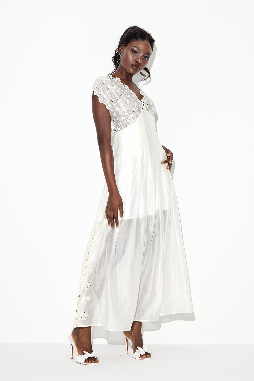 Eadburg Ruch Plunge Maxi Dress