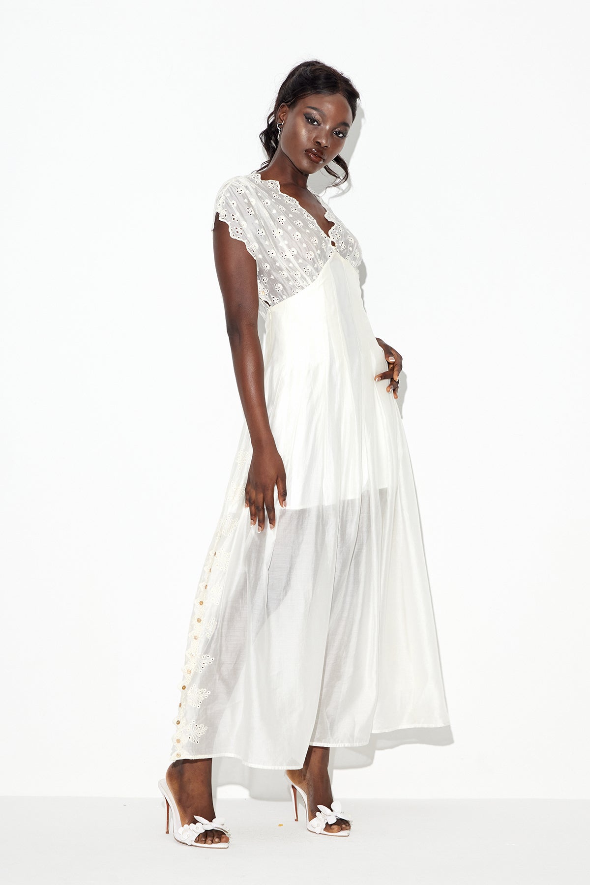 Eadburg Ruch Plunge Maxi Dress