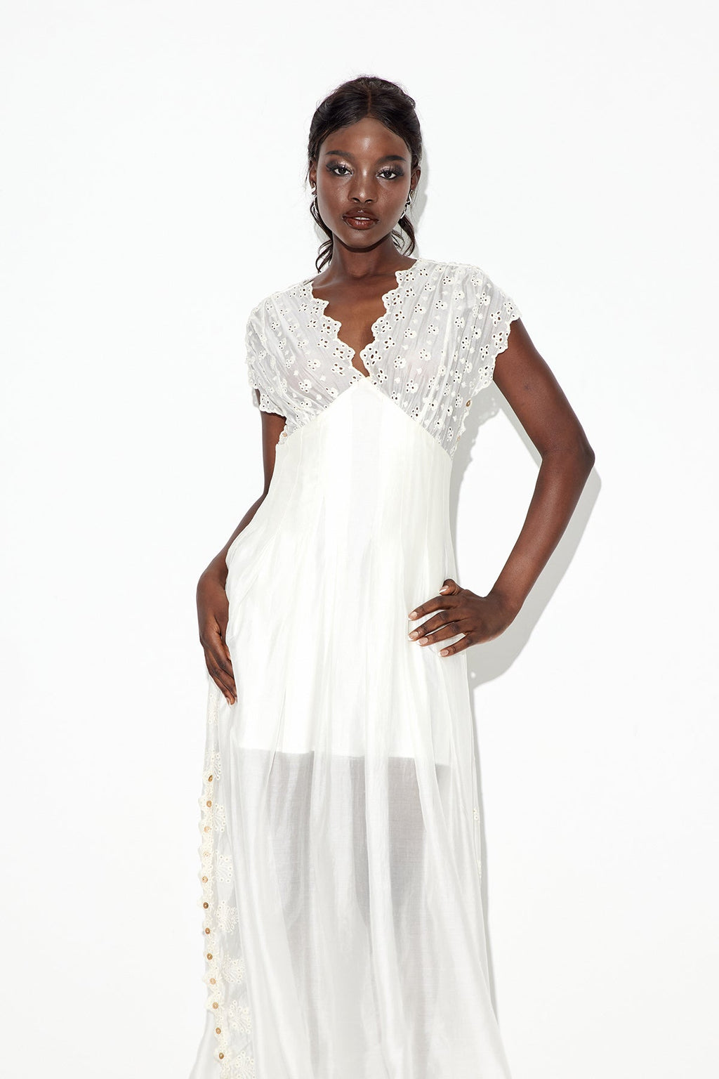 Eadburg Ruch Plunge Maxi Dress
