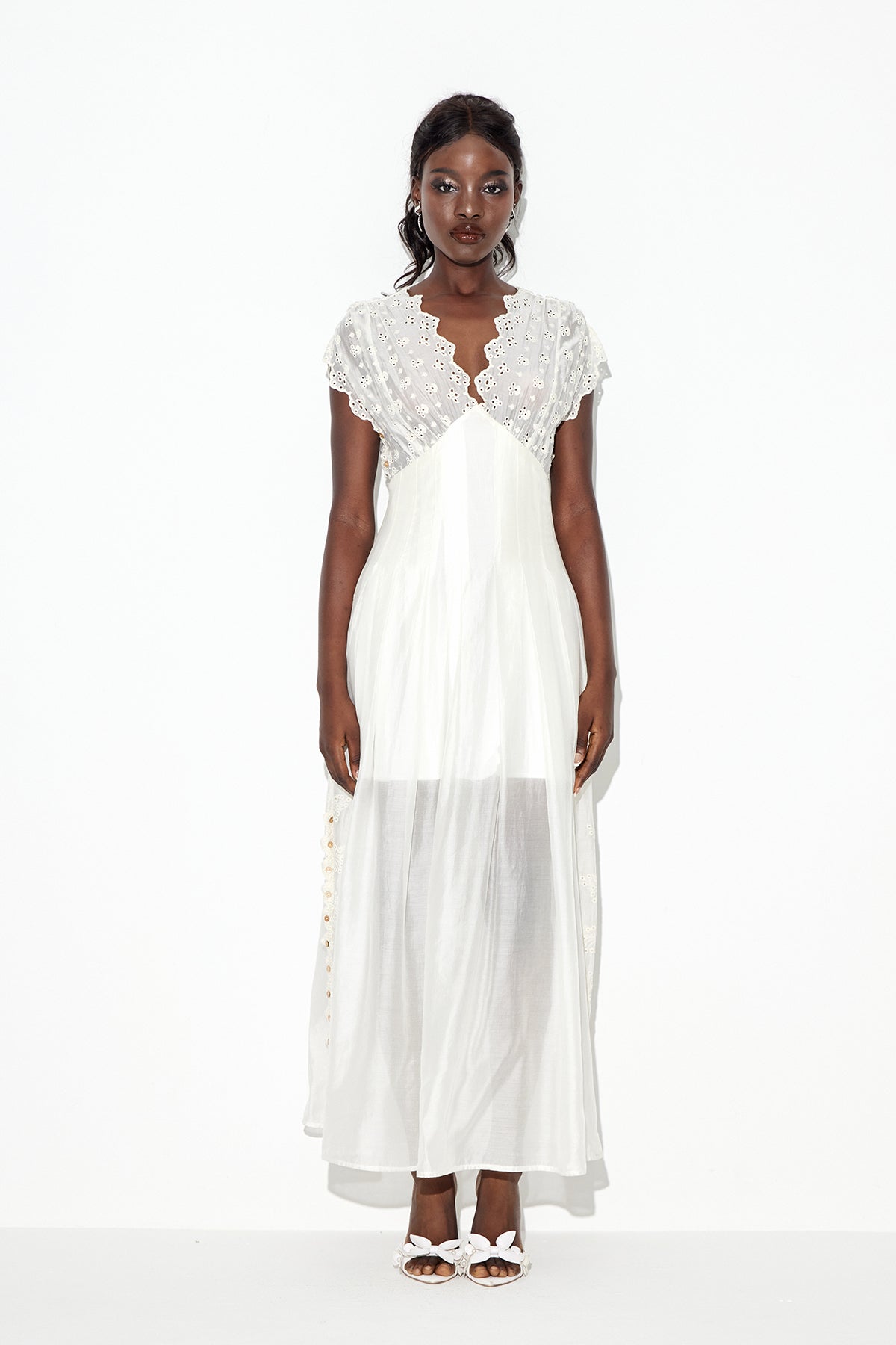 Eadburg Ruch Plunge Maxi Dress