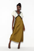 Ealdberht Lace V Neck Maxi Dress
