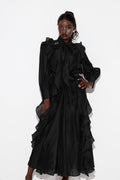 Earleen Ruffle Maxi Dress In Black