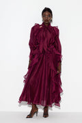 Earleen Ruffle Maxi Dress In Purple