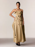 Edgars Strapless Trench Coat Maxi Dress