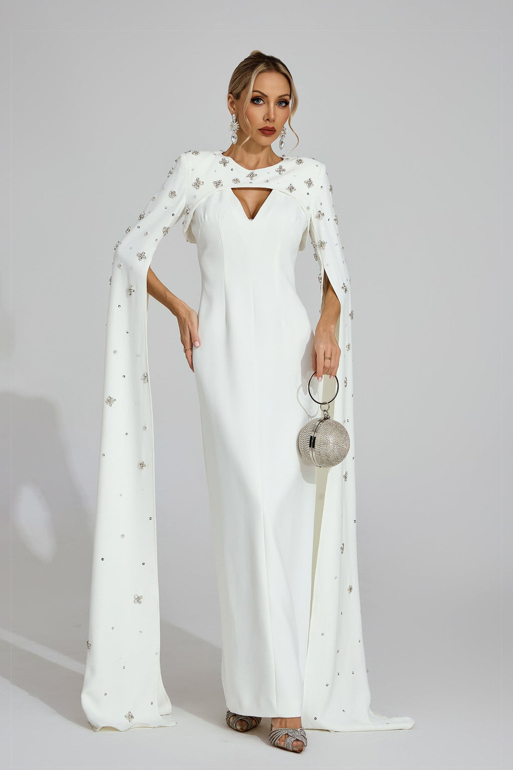 Eirian White Diamond Maxi Dress