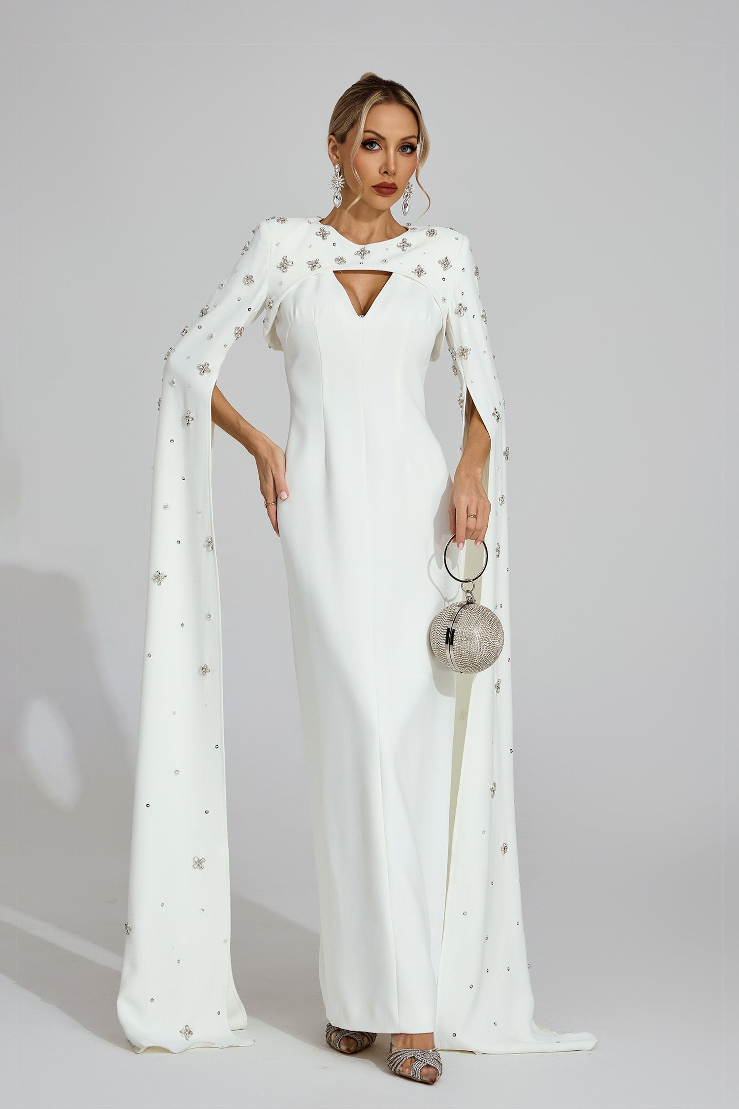 Eirian White Diamond Maxi Dress