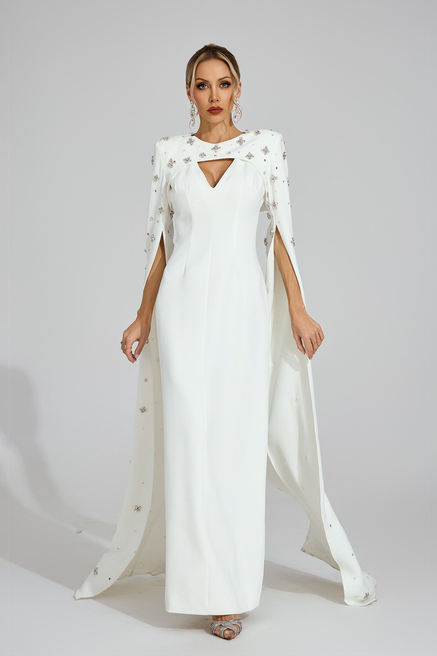 Eirian White Diamond Maxi Dress