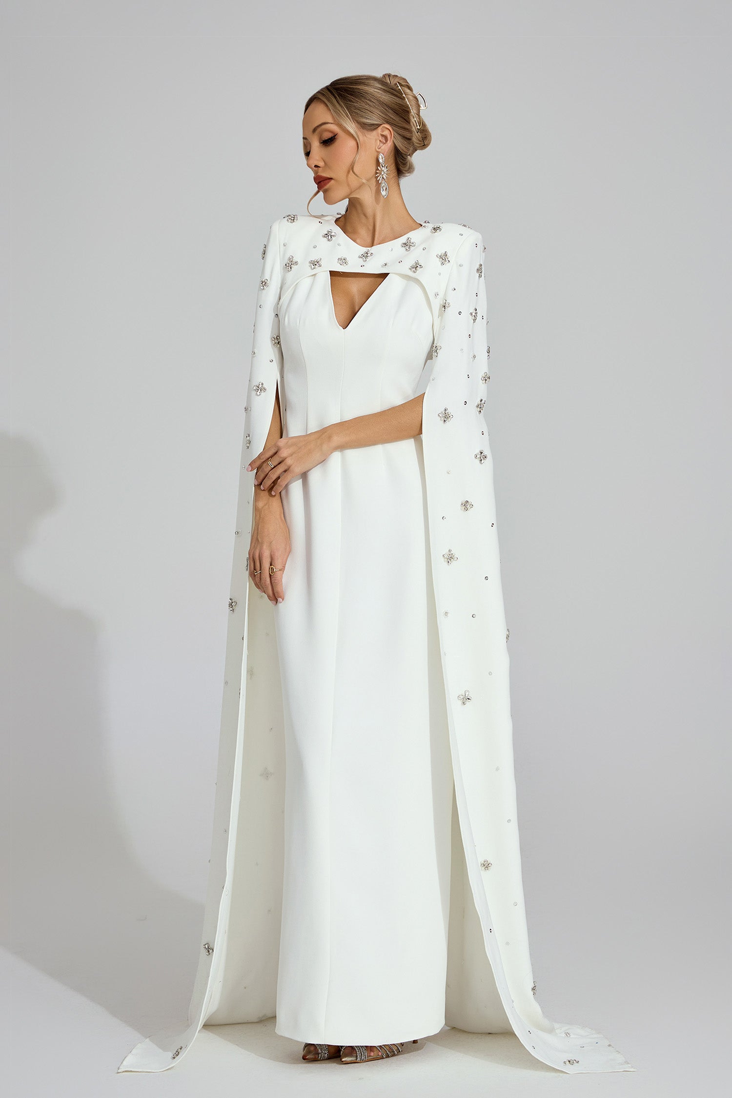 Eirian White Diamond Maxi Dress
