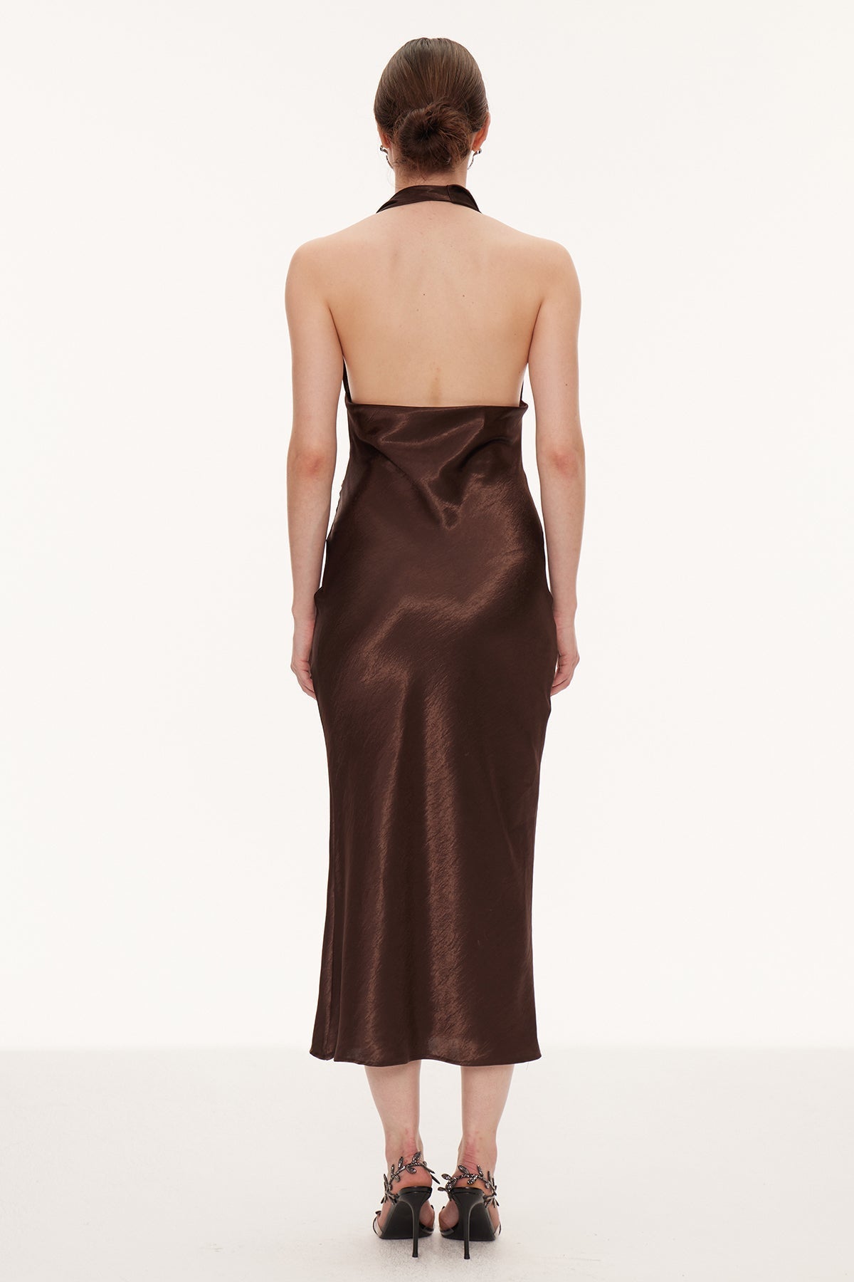 Eirlys Cowl Neck Satin Maxi Dress