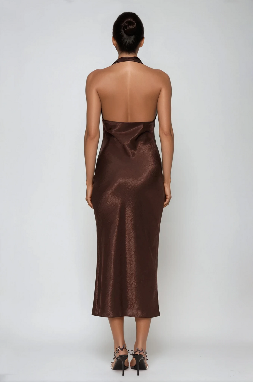 Eirlys Cowl Neck Satin Maxi Dress