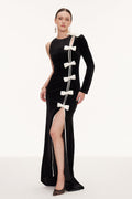 Ejder Asymmetric Bow Split Maxi Dress