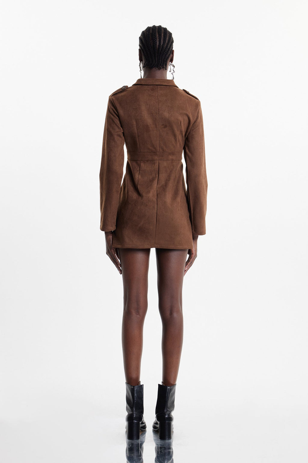 Ekundayo Suede Lace Up Mini Dress