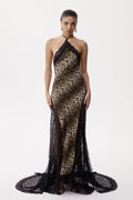 Elif Lace Leopard Maxi Dress