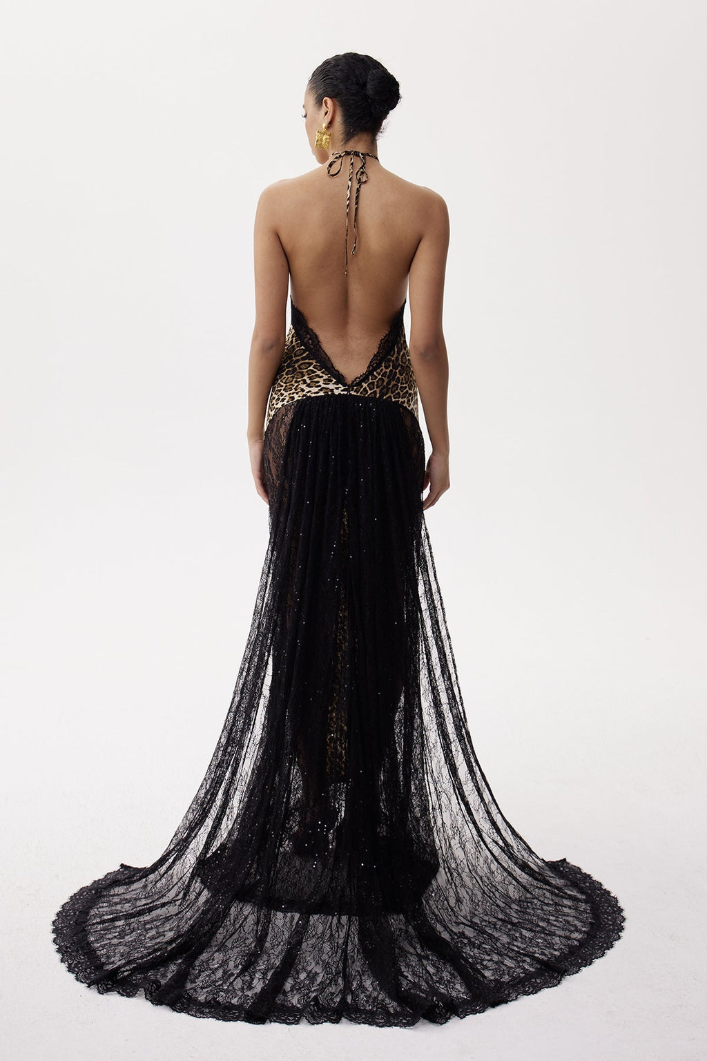 Elif Lace Leopard Maxi Dress