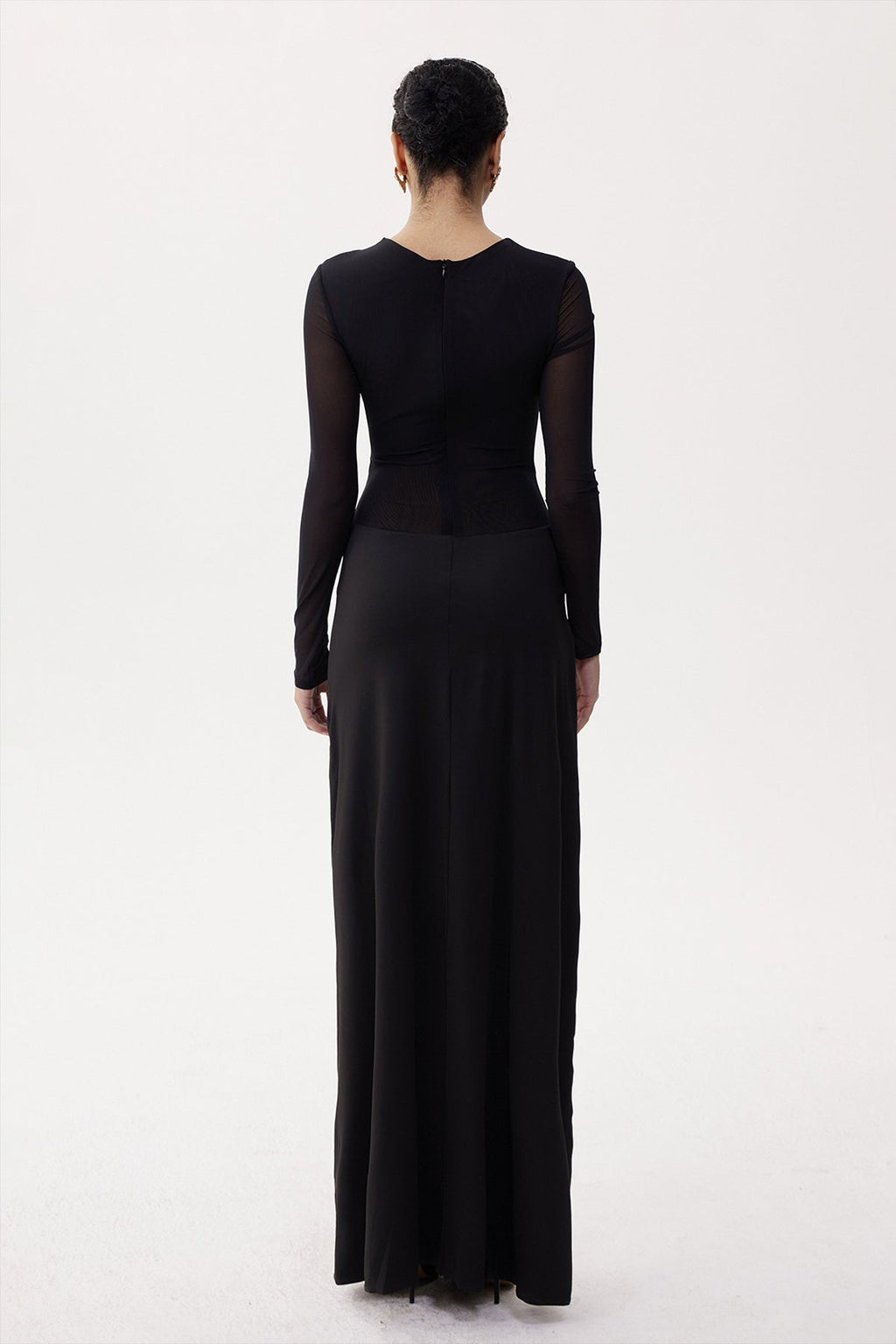 Elija Cutout Split Mesh Maxi Dress