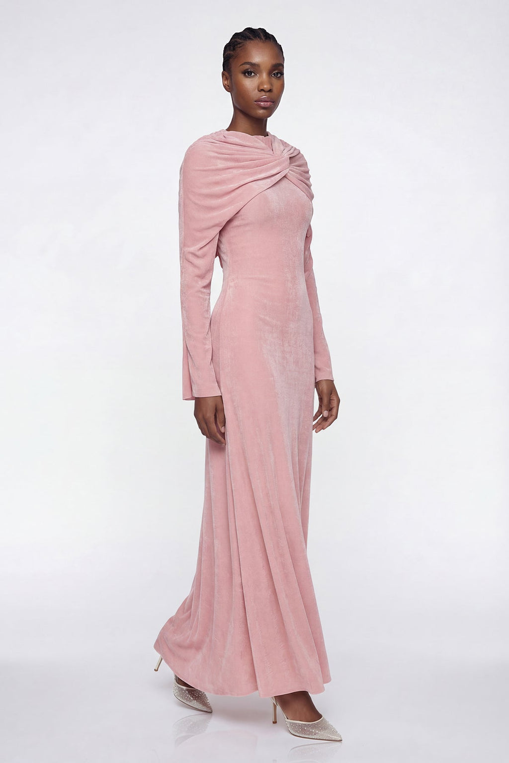 Elisa Velvet Twist Maxi Dress