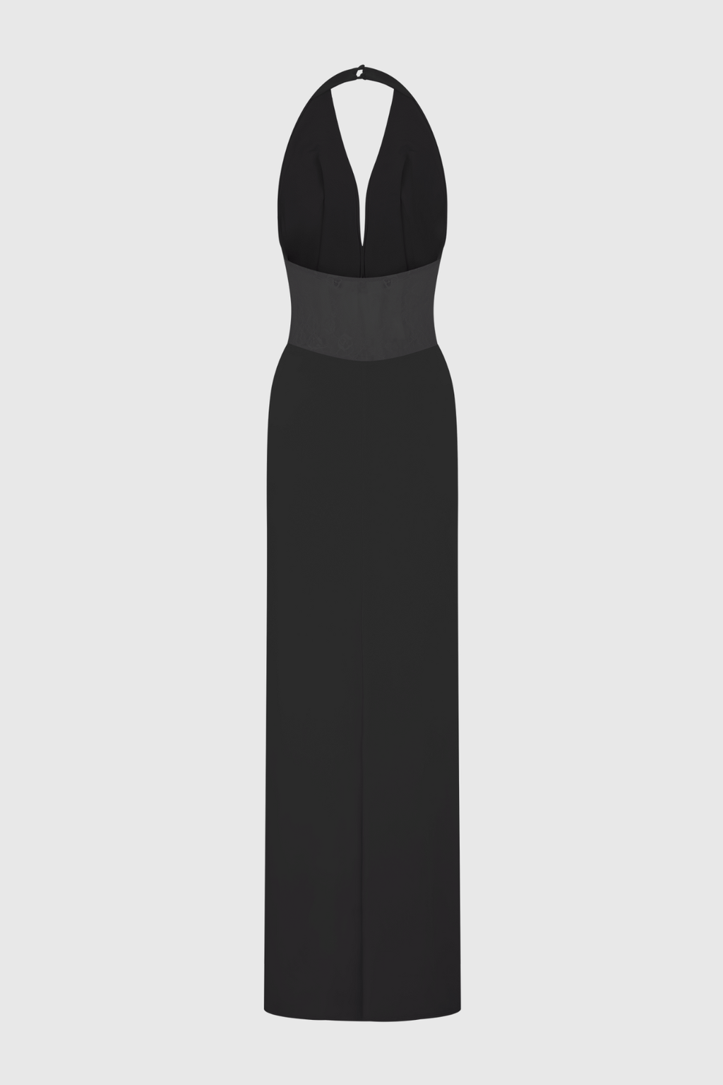 Elissa Halter Lace Draped Maxi Dress - Black