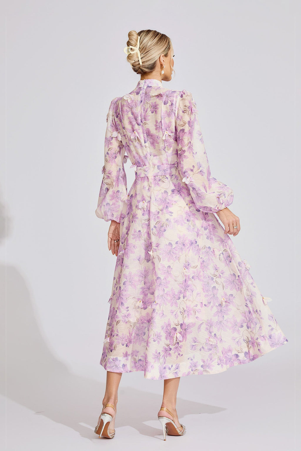 Elara Purple Floral Maxi Dress