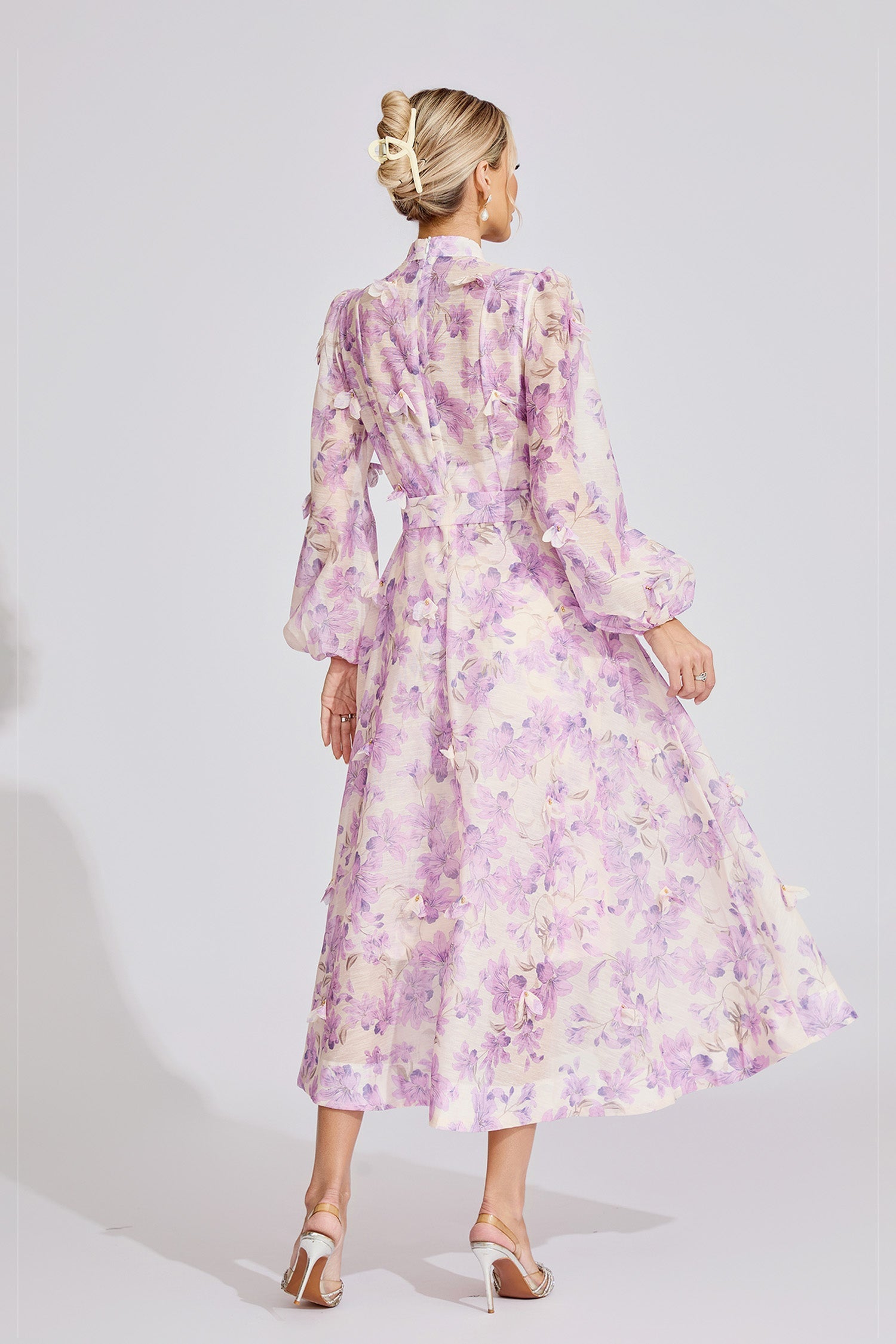 Elara Purple Floral Maxi Dress