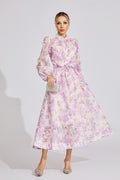 Elara Purple Floral Maxi Dress
