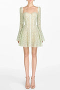 Emani Floral Lace Corset Mini Dress - Mint