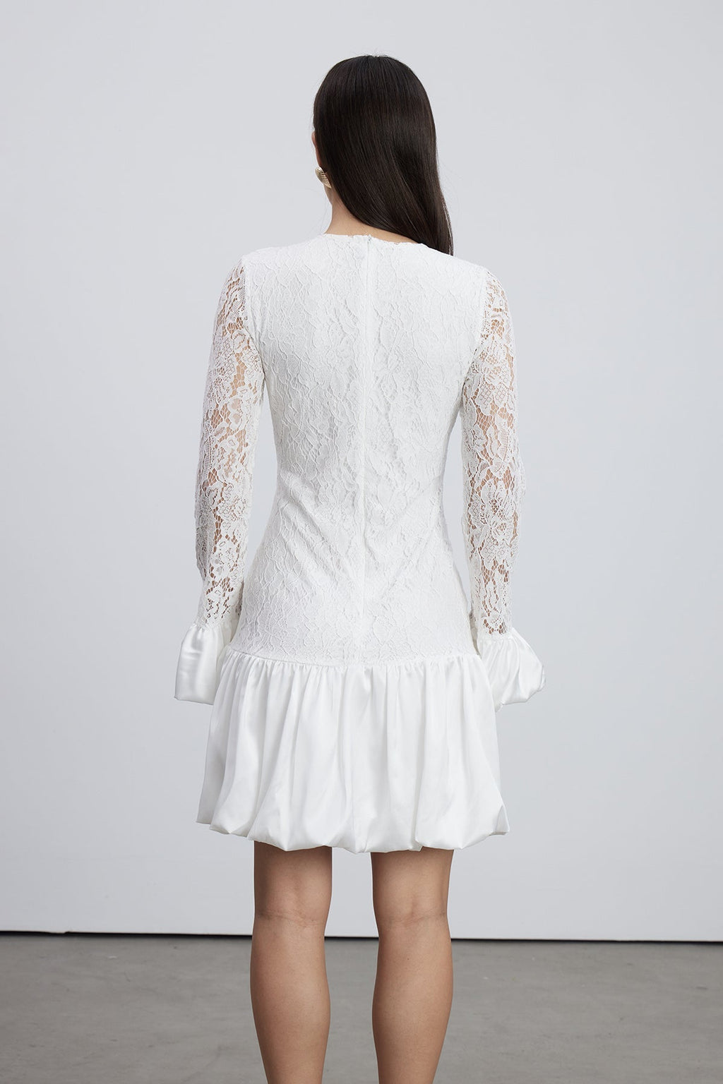 Emanoil Lace Bubble Mini Dress