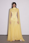 Emeka Cape Sleeve Silky Maxi Dress