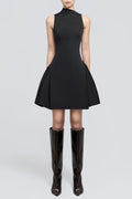 Eorkone Symmetric Draped Mini Dress - Black