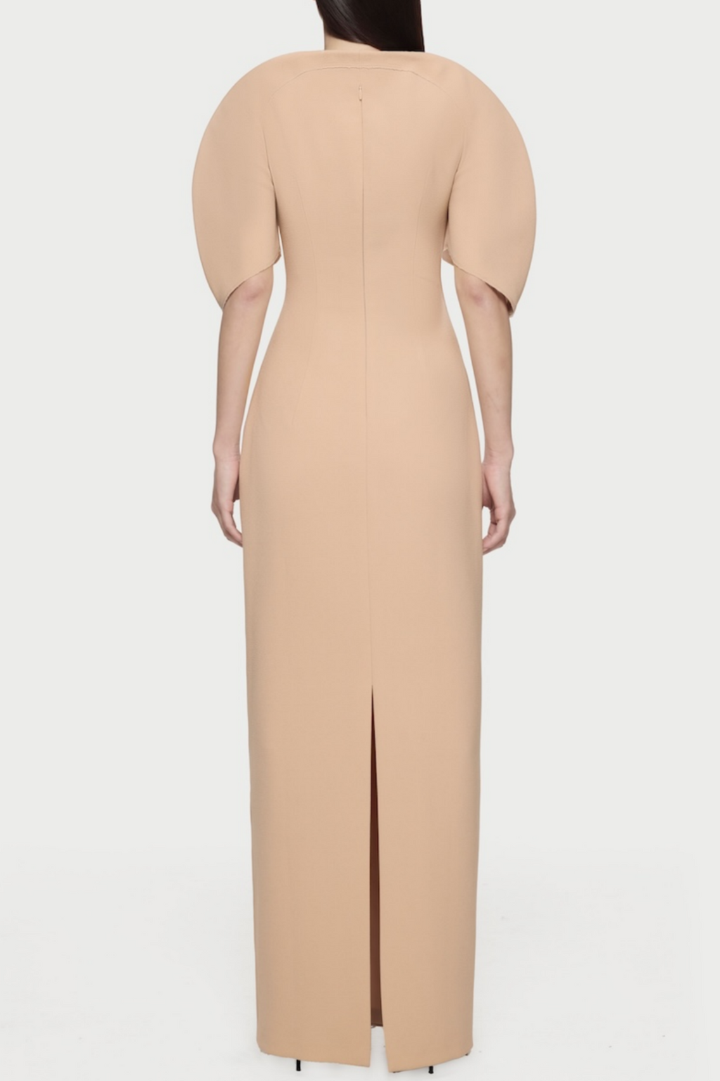 Esai Puff Sleeve Contrast Maxi Dress - Apricot