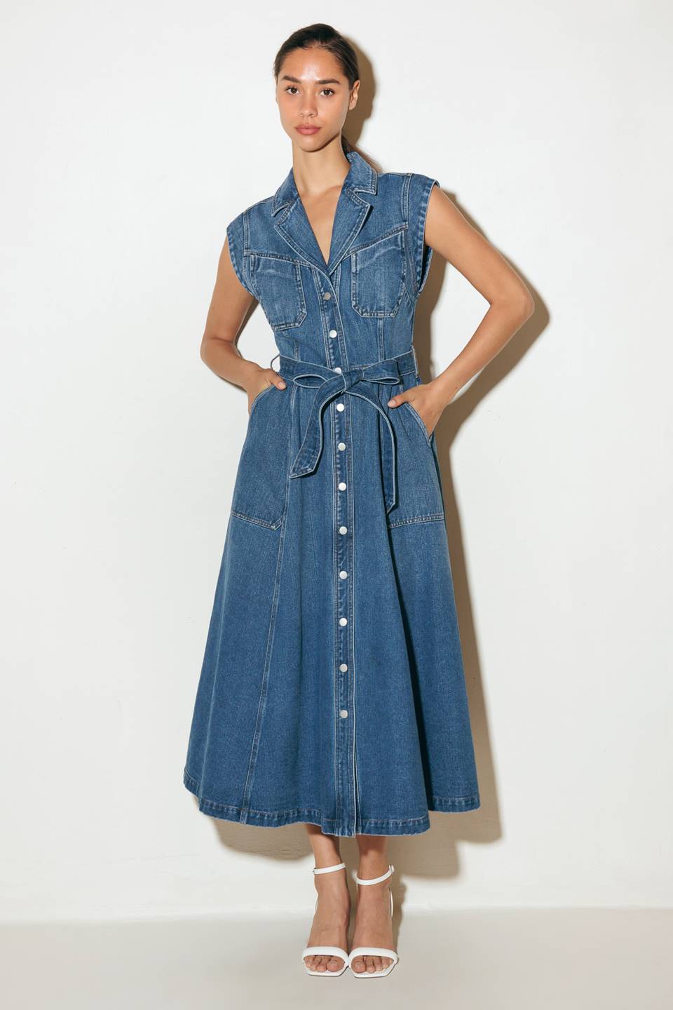 Ellery Washed Denim Midi Shirt Dress - FINAL SALE