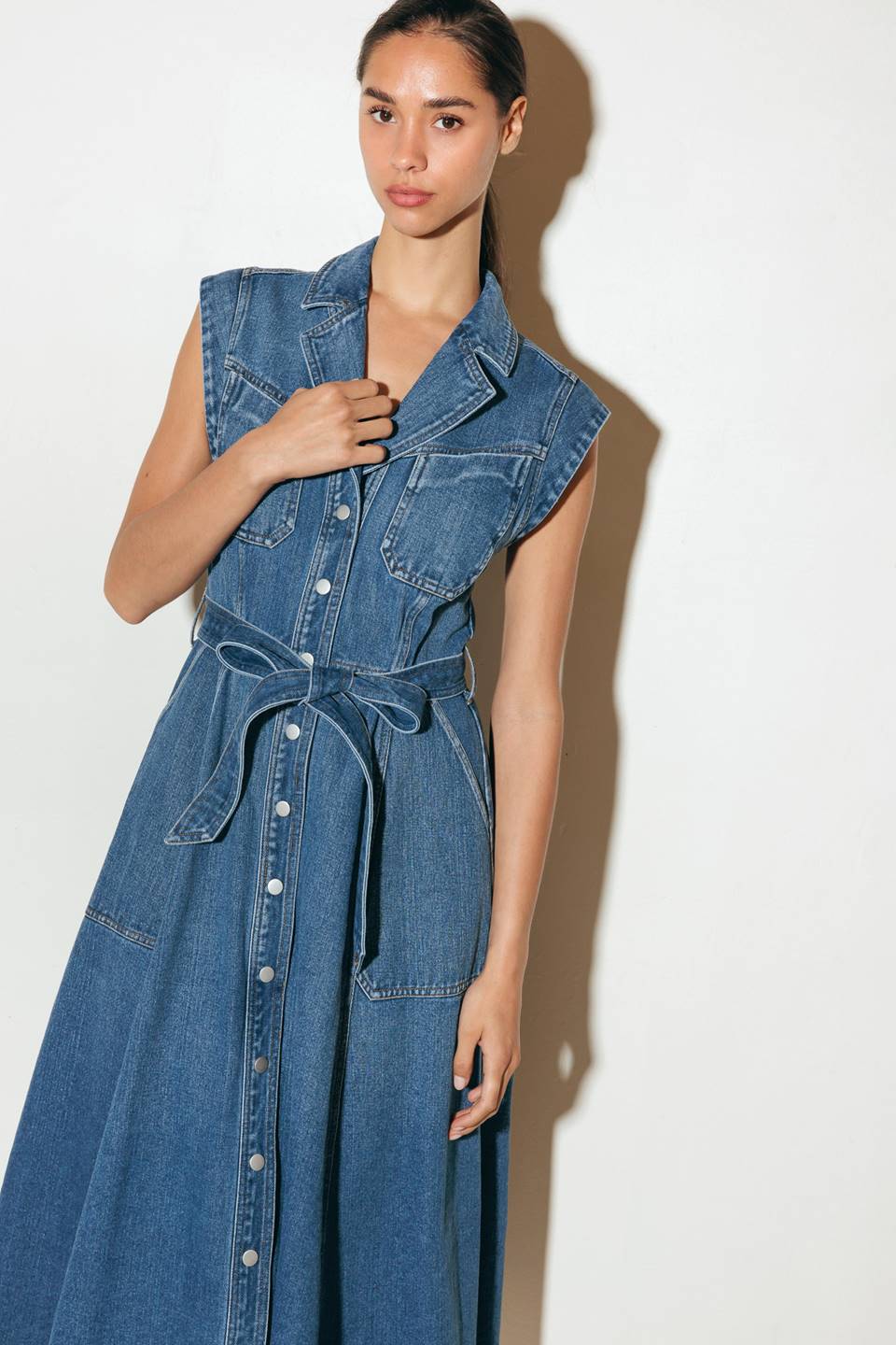Ellery Washed Denim Midi Shirt Dress - FINAL SALE