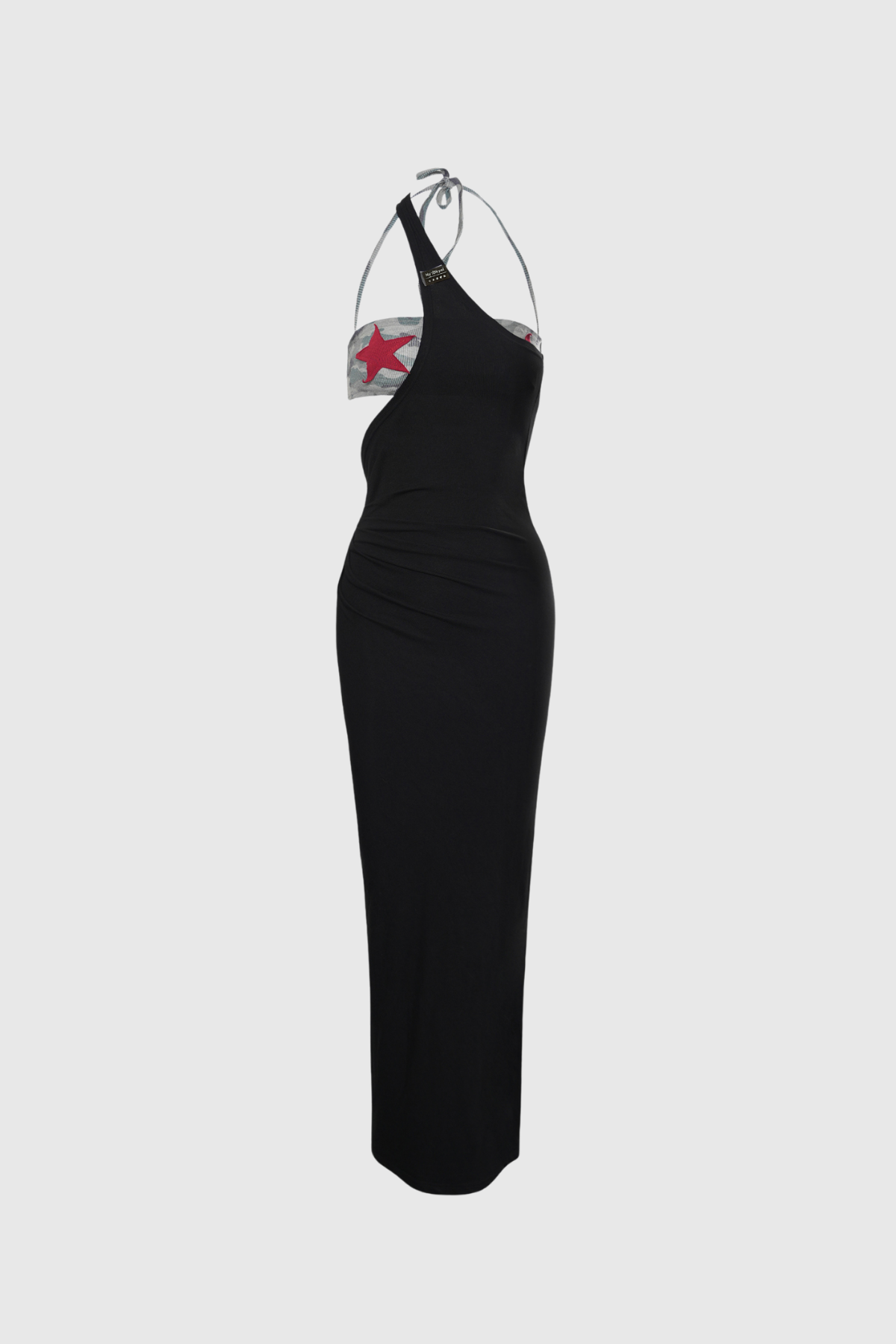 Fabien Deconstruct Camouflage Bodycon Maxi Dress