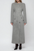 Fadile Asymmetric Split Button Maxi Dress