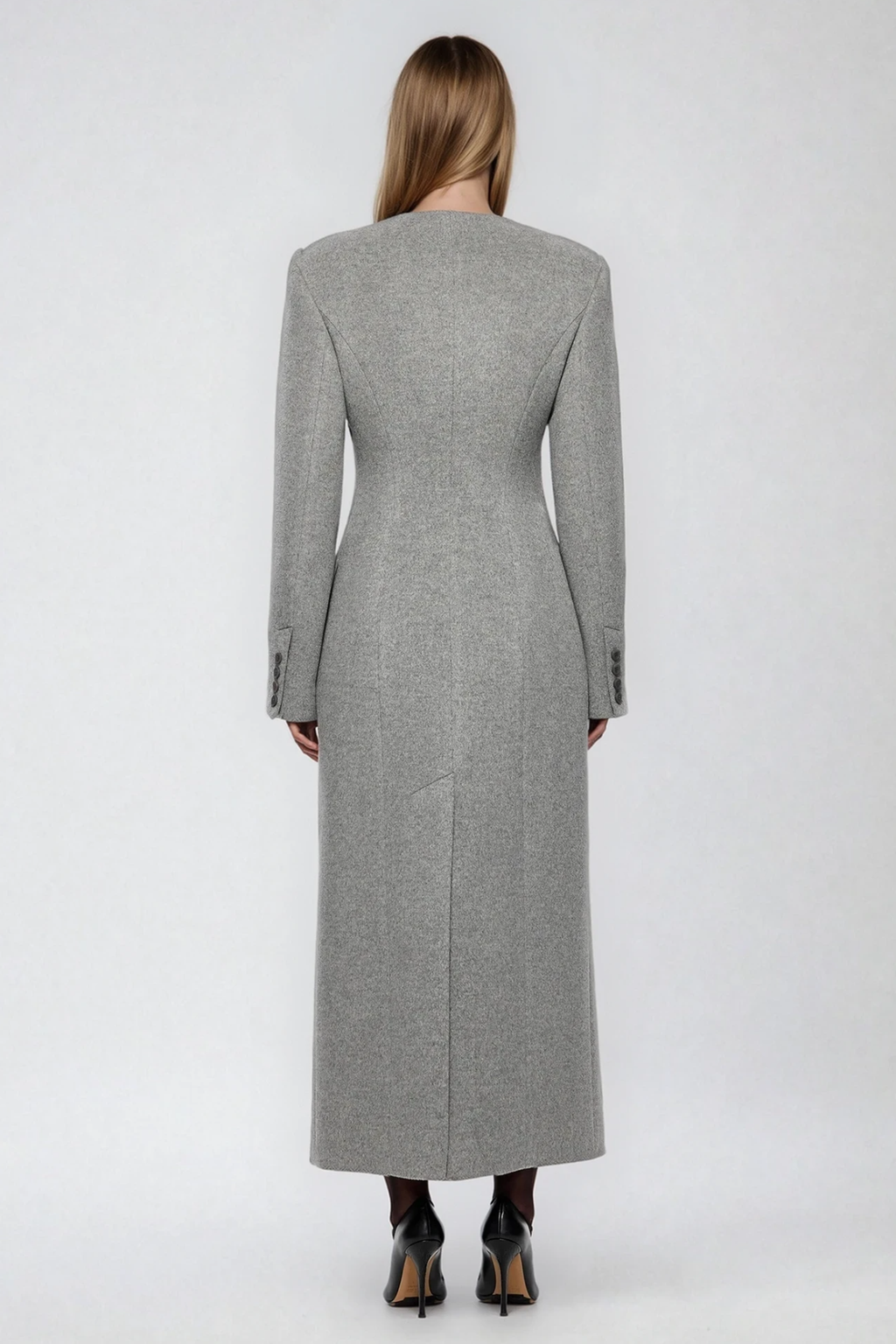 Fadile Asymmetric Split Button Maxi Dress