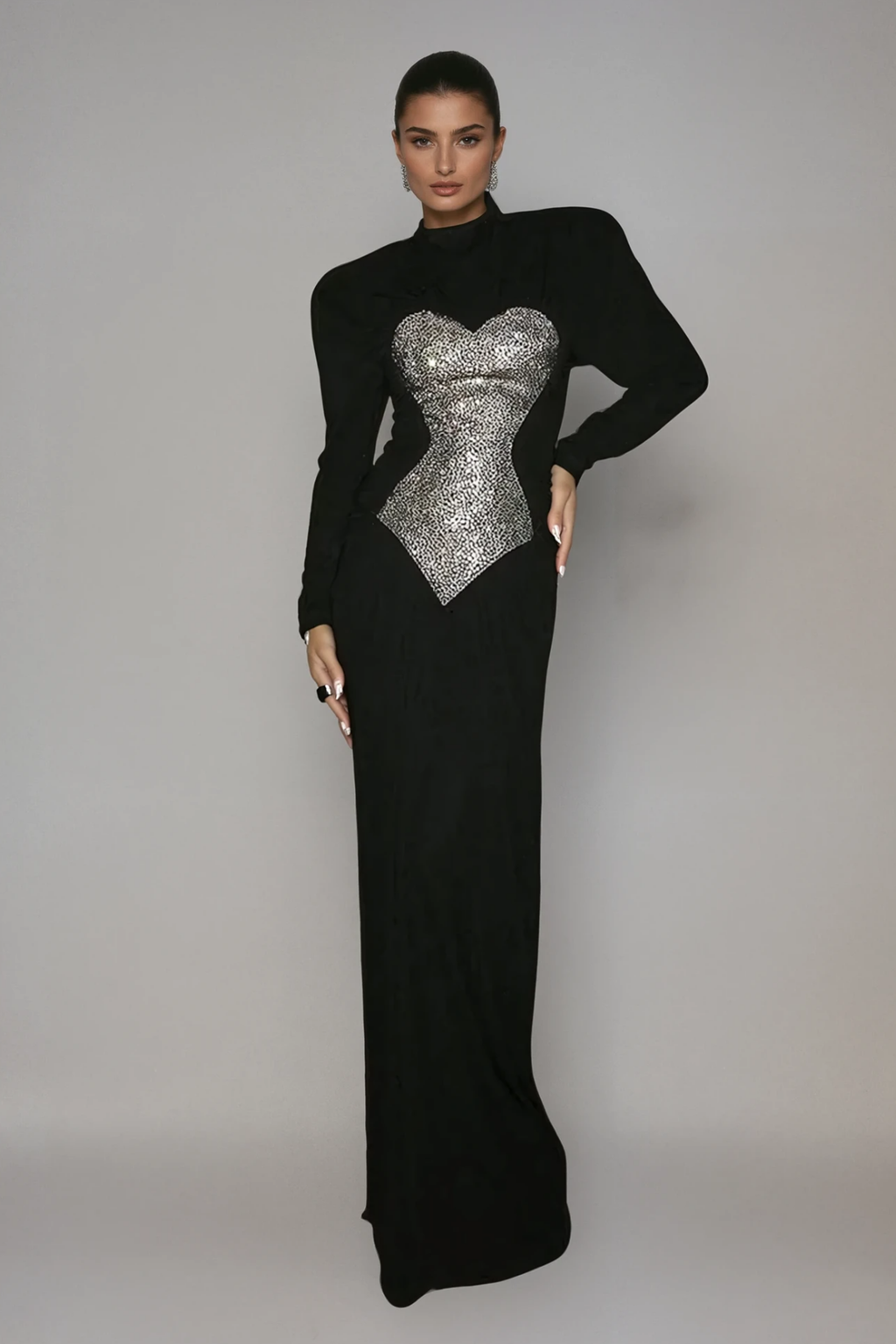 Fahmida Rhinestone Bodycon Maxi Dress