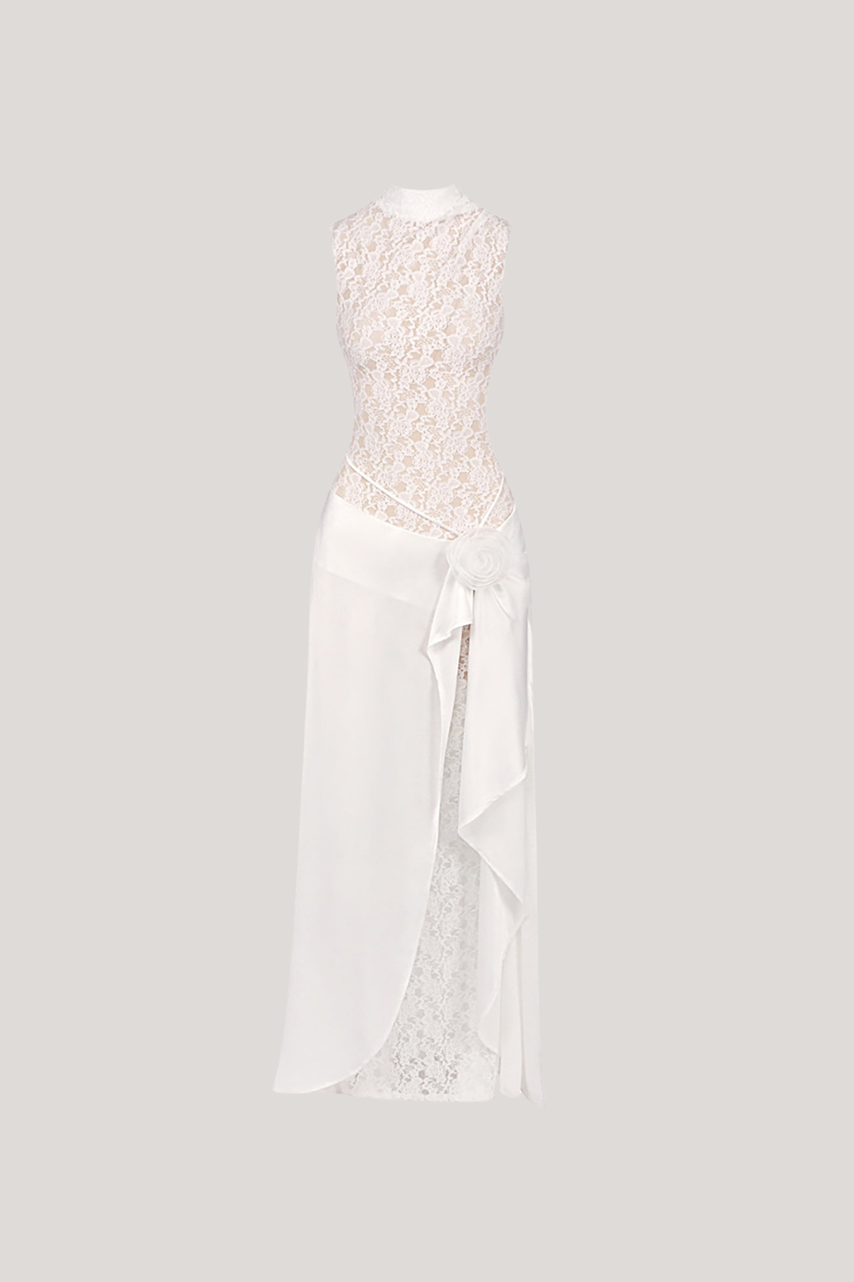 Fahri Sleeveless Flower Lace Maxi Dress