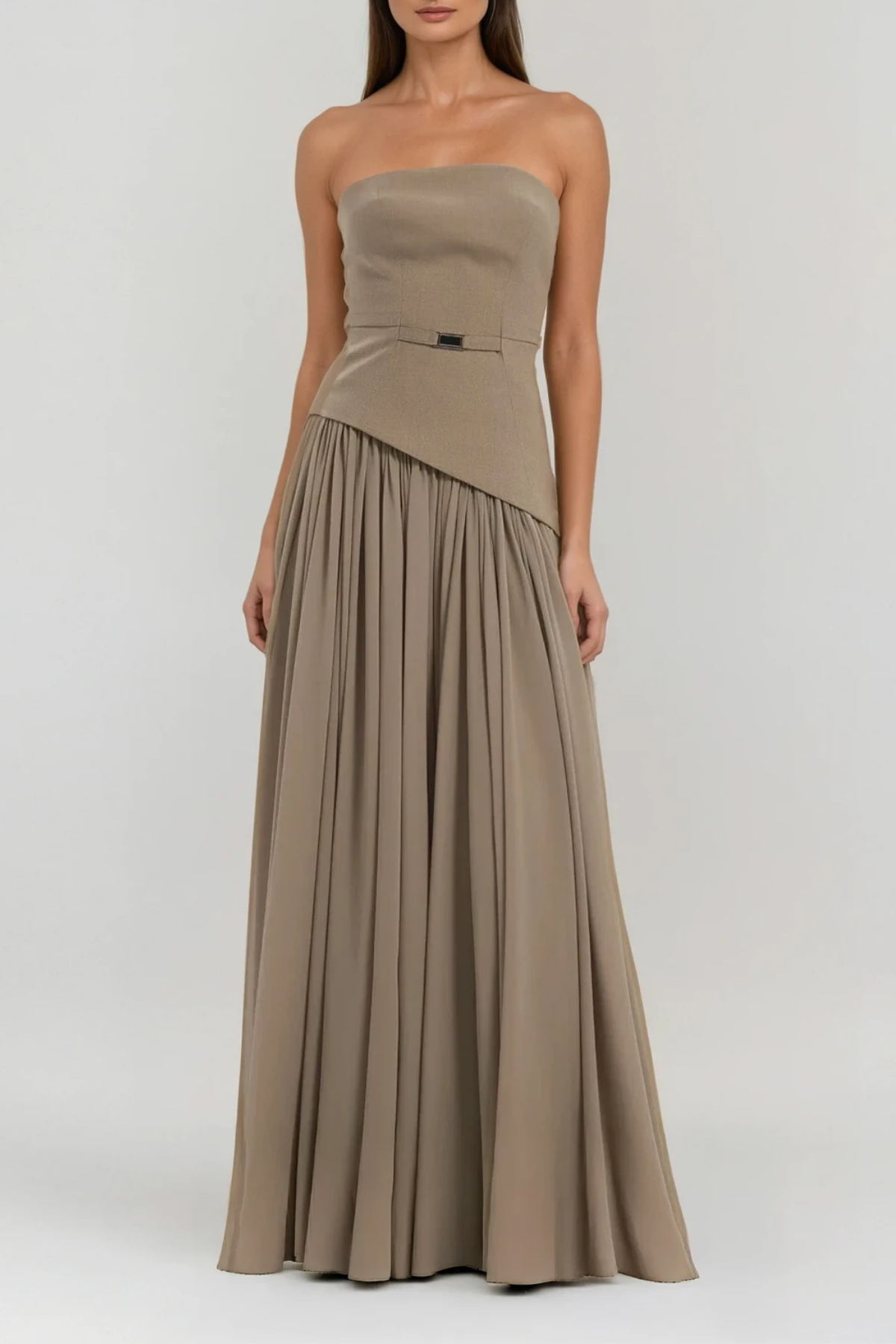 Faiza Strapless Pleated Maxi Dress