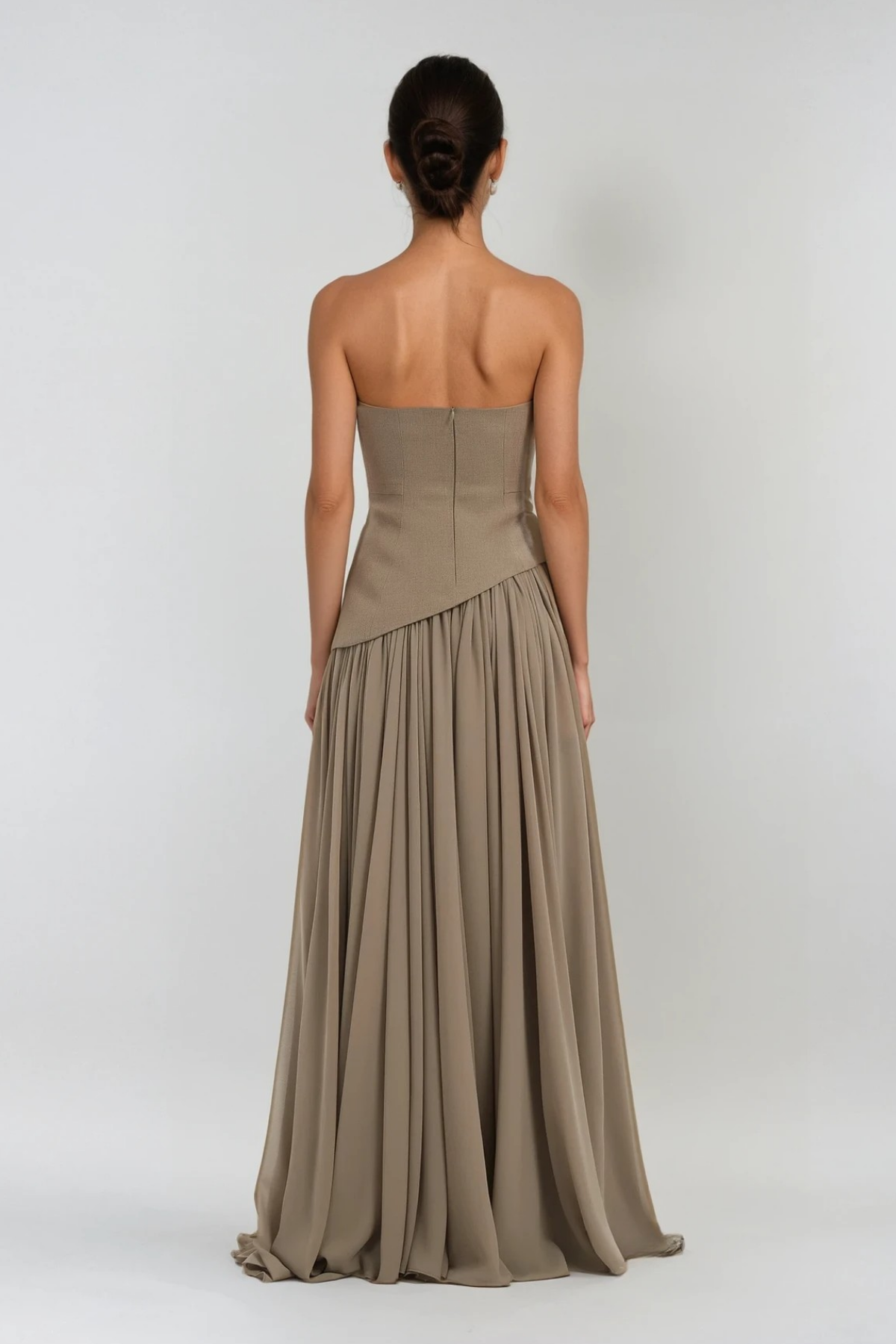 Faiza Strapless Pleated Maxi Dress