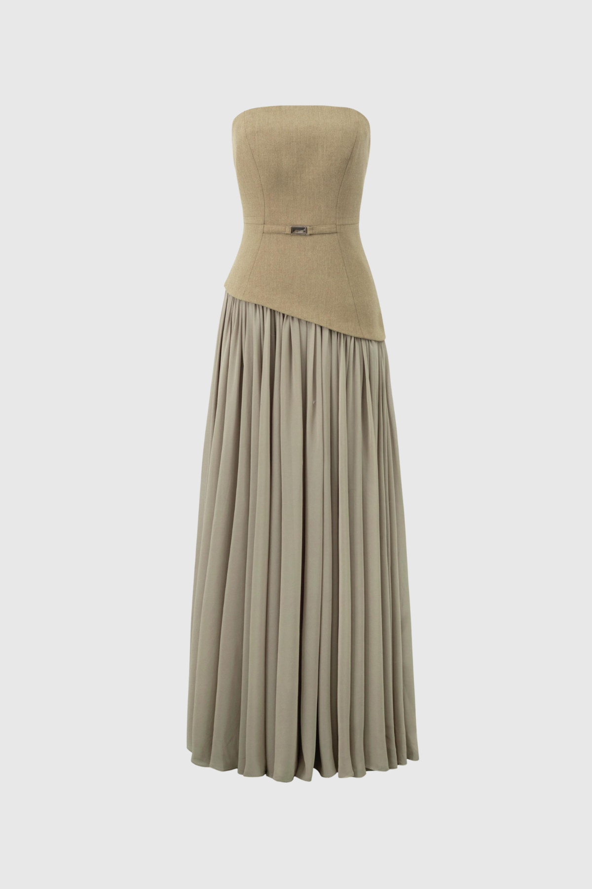 Faiza Strapless Pleated Maxi Dress