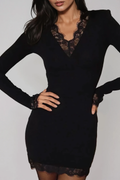 Fakhriyya Long Sleeve Lace Mini Dress