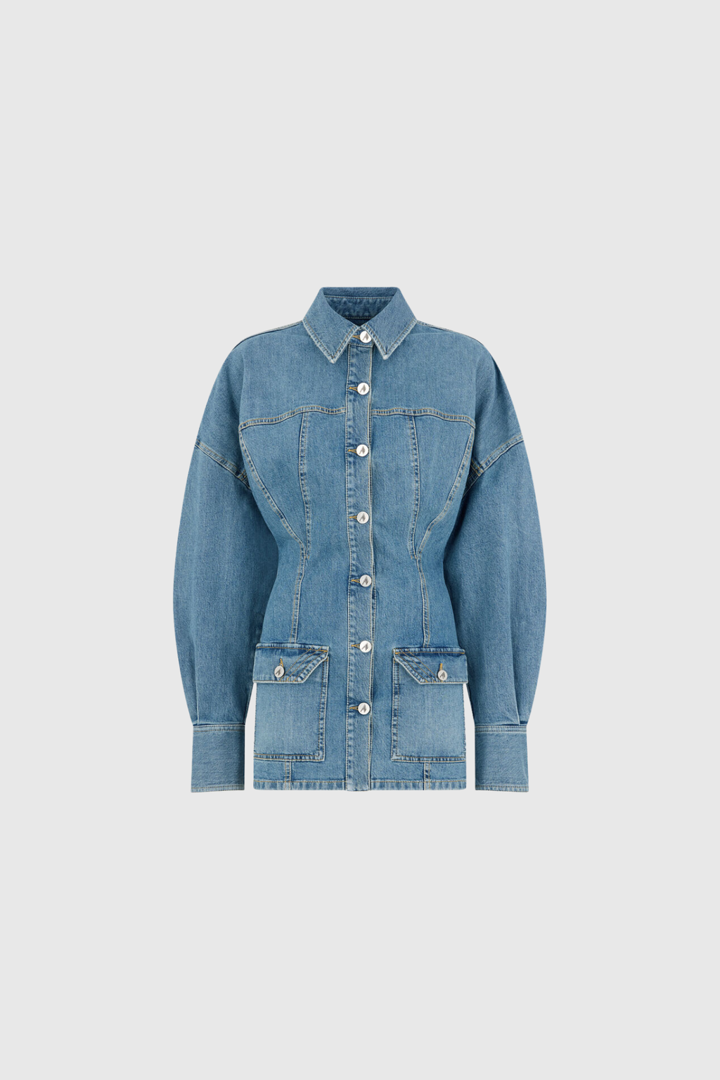 Faustina Balloon Sleeve Denim Mini Dress