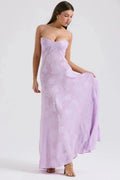 Floral Lace Up Maxi Dress