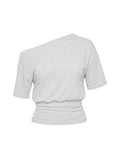Ashlinn Off Shoulder Drapey Top Grey