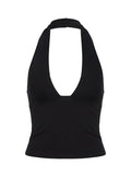 Daily Define Halter Tank Top Black