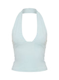 Daily Define Halter Tank Top Blue