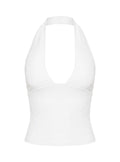 Daily Define Halter Tank Top White
